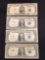 $5 Silver Certificate and 3 $1 Silver Certificates