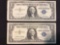 2 $1 Silver Certificate star notes