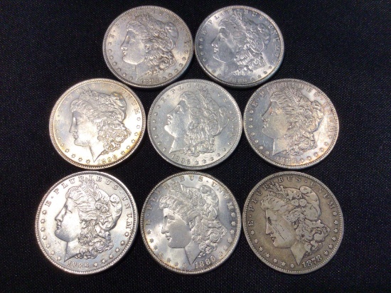 8 Morgan Silver Dollars