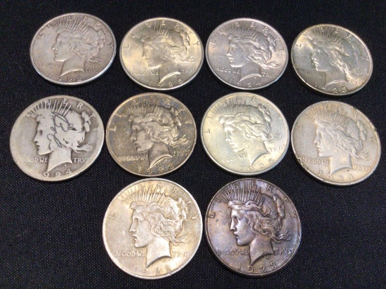 10 Silver Peace Dollars