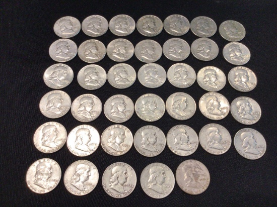40 Silver Franklin Half Dollars
