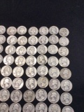 100 silver Washington quarters.
