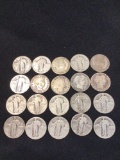 20 assorted silver quarters