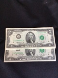 20 - $2 bills with sequential serial numbers
