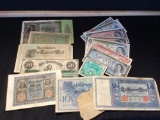 Assorted foreign paper money