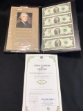 One Us Government issued sheet of $2 Bills