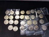 27 Kennedy half dollars. 40% silver. This lot has sales tax
