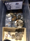 Assorted American and foreign coins. Some silver