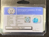 Certified Natural Blue Topaz Oval 4.600 Cts