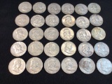 30 Silver Franklin Half Dollars