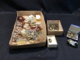 Assorted Costume Jewelry, Button, Tokens, and Cufflinks