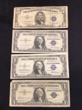 $5 Silver Certificate and 3 $1 Silver Certificates