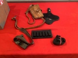 Leather gun holster - belt ammo holder - sling