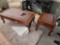 3pc Leather Inlaid Coffee Table and Side Stands