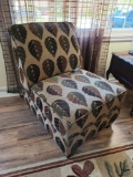 Pair of Upholstered Leaf Pattern Chairs