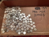 189 pre 1964 silver dimes