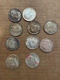 (10) Silver Half Dollars