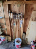 Tiki Torches, Fishing Poles, Shelf