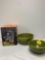 Pottery bowls and ceramic haunted house