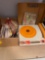 Fisher Price record player & box of records