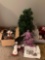 Large collection of Christmas items, ornaments, trees, linens, etc