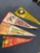 4 vintage pennants, Cleveland Indians, Pittsburgh Steelers, Cypress Gardens, Ontario