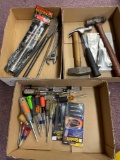 3 boxes tools, hammers, screwdrivers, etc
