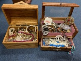 2 jewelry boxes full of jewelry