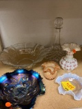 Decanter, carnival glass, Fenton, glassware