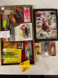Fishing lures in packages & vintage fishing flies