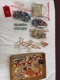 Collection of vintage Christmas ornaments and decor