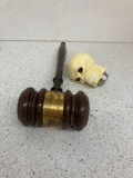 1960s skull gear shift knob red eyes, Chevrolet sales managers council presidents gavel Bill E.