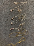 (6) 925 sterling necklaces, 4 pendants