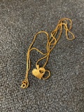 14k gold chain, with 14k gold heart pendant