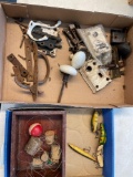 Vintage fishing items and vintage hardware