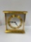 1960s Tiffany two jewels solid brass plates clock, no winding knobs and vintage dial