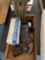 camera lenses, candle mold, vintage blood pressure kit