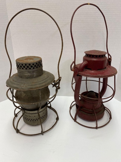 2 New York Central nuclear railroad lanterns