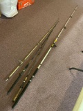 3 1/2 fishing rods, 1 ocean/catfish rods