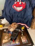 Cleveland Indians jacket, baseballs, LeBron photos