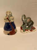 Elephant figurine, lady cookie jar