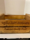 nectarines wood crate