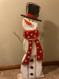 Wooden approximately 4' tall Snowman Christmas