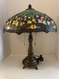 stained glass table lamp with dragonfly