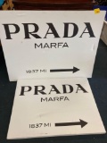 2 Prada wall hangings on canvas 3'x4'- large canvas