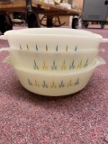 4 Fire King Candle Glow casserole dishes