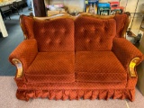 nice brick red color sofa/loveseat