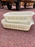 2 Fire King Candle Glow casserole dishes
