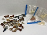 vintage plastic animals, old European metal animal figures and small other animals