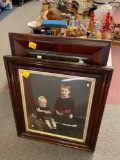1 large mirror and old large children photo framed